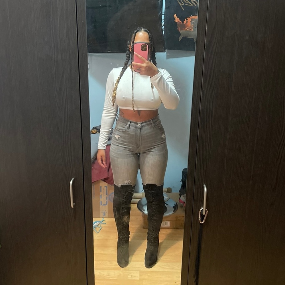 Over the knee platform boots
